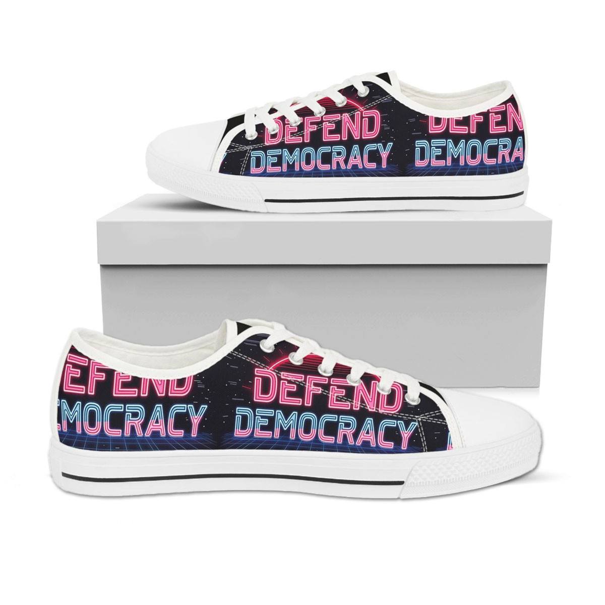 Defend Democracy Kamala Harris 2024 Shoes Vote Presidencial Election Low Top Sneakers