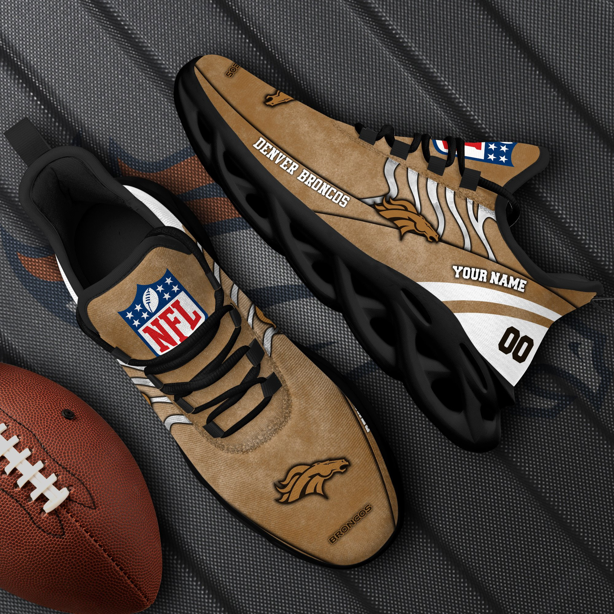 Denver Broncos Black Max Soul Shoes 2026 Versions Custom Your Name And Number 264 Denver Broncos Black Max Soul Shoes 2026 Versions Custom Your Name And Number 264 - Image 1