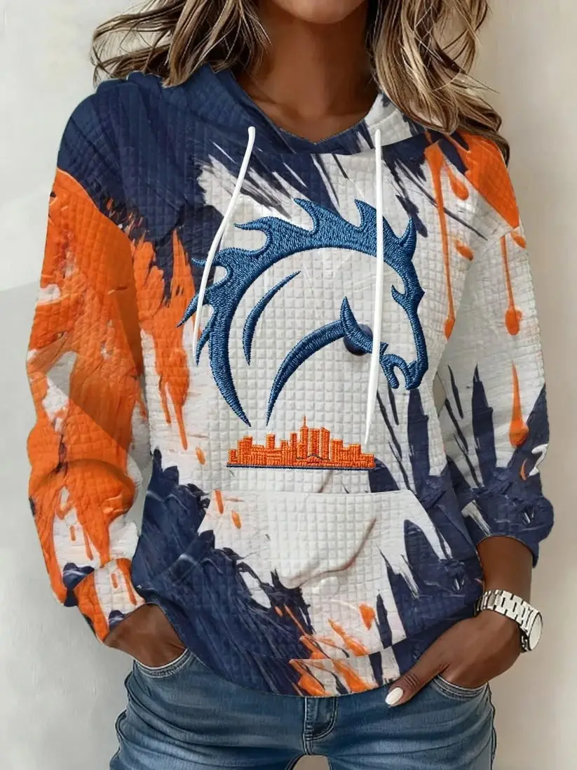 Denver Broncos Hoodie Women's Football Game Day Merch Clothing Gifts Ideas For Broncos Fans