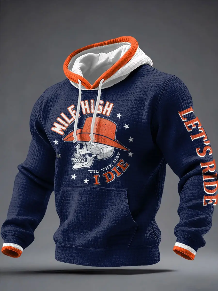 Denver Broncos Merch Hoodie Skull Mile High Til The Day I Die Clothing Gift For Fans