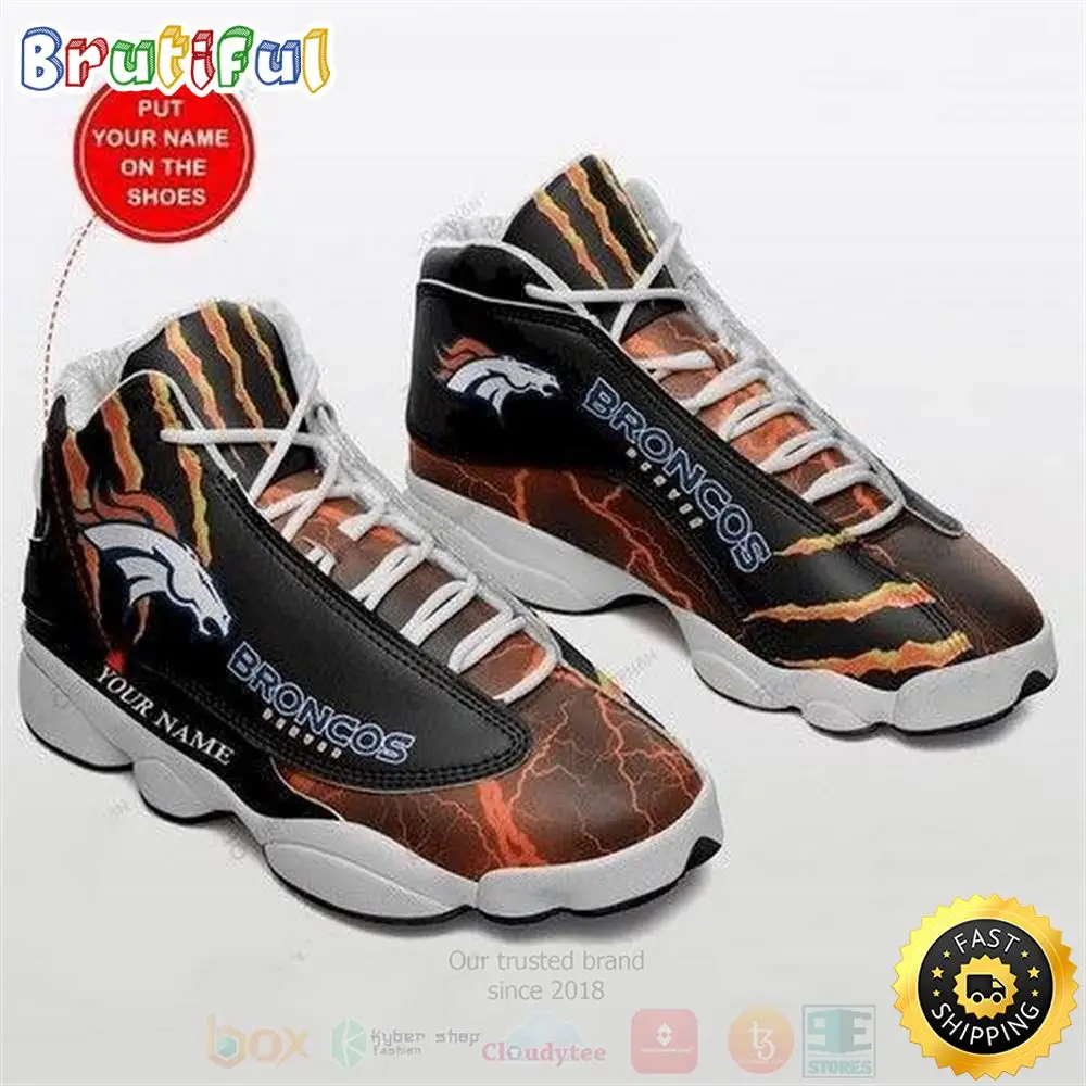 Denver Broncos Nfl Football Teams Custom Name Air Jordan 13 Shoes Denver Broncos Nfl Football Teams Custom Name Air Jordan 13 Shoes - Image 1
