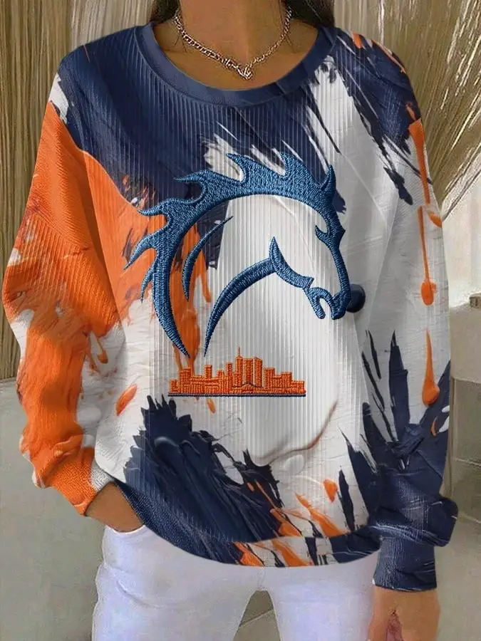 Denver Broncos Sweatshirt Women's Football Game Day Merch Best Gifts For Broncos Fans