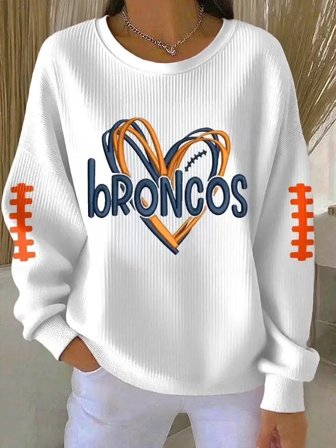 Denver Broncos Sweatshirt Women's Game Day Clothes Merch Best Gifts For Broncos Fans Denver Broncos Sweatshirt Women's Game Day Clothes Merch Best Gifts For Broncos Fans - Image 1