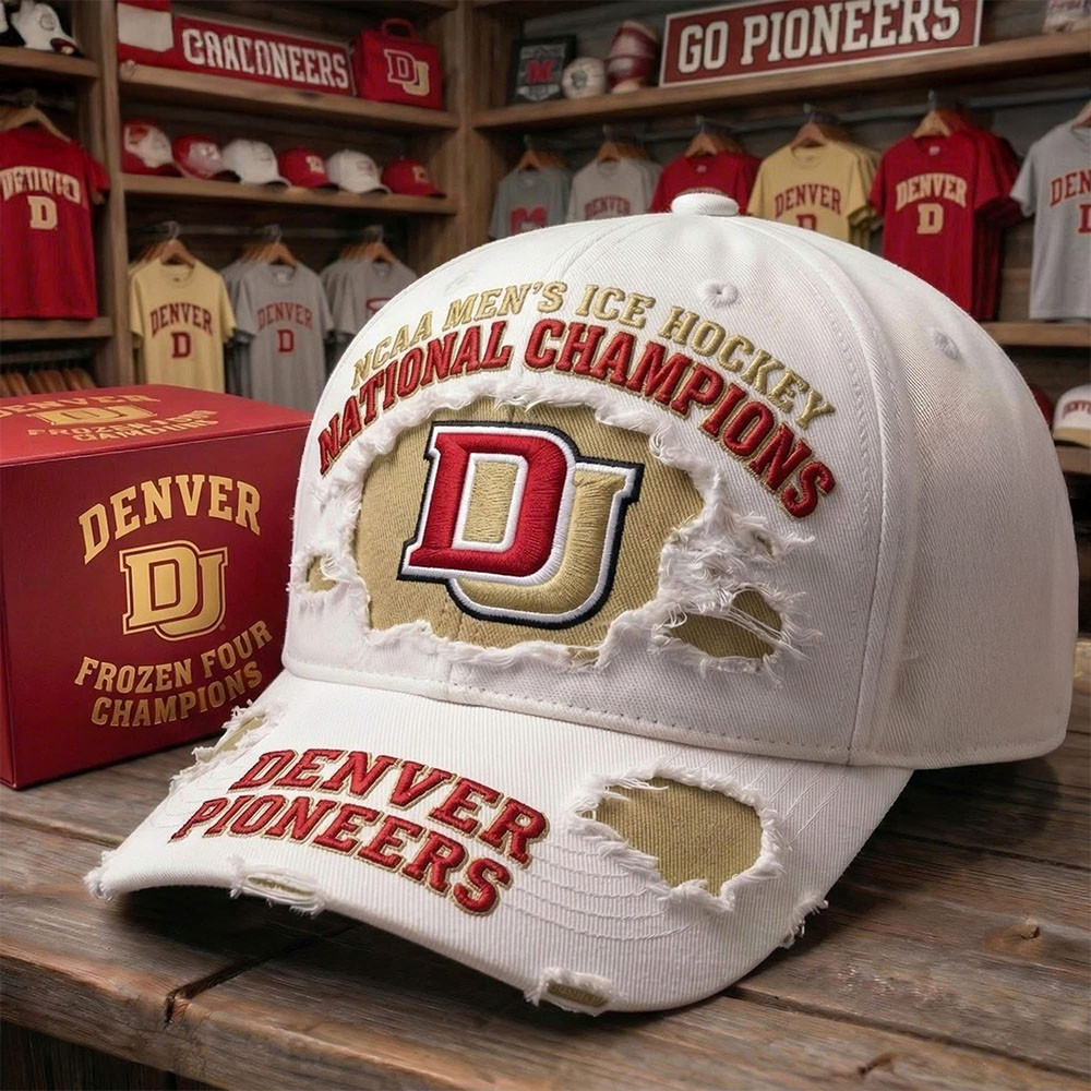 Denver Pioneers Men’s Hockey 2026 National Champions Hat Denver Pioneers Merch Fan Gear Cap