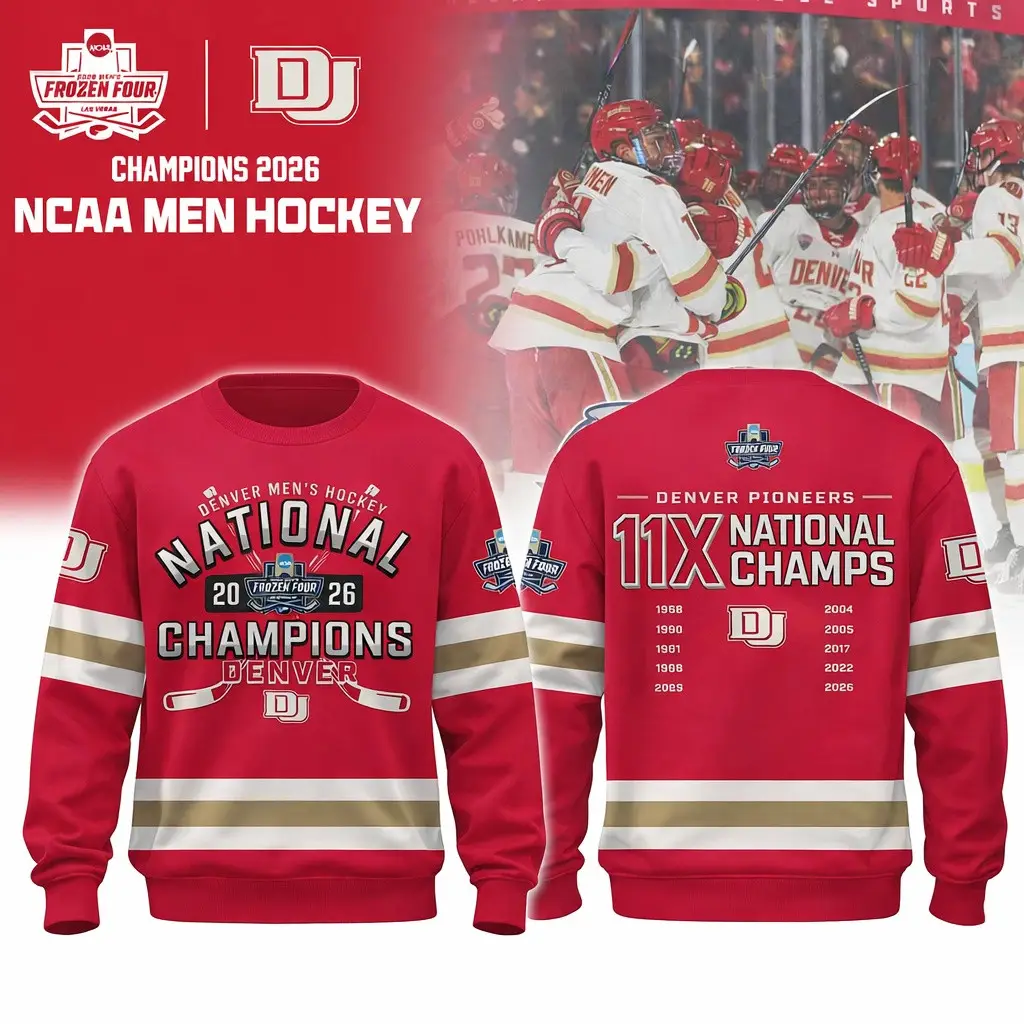 Denver Pioneers Men’s Hockey 2026 National Champions Sweatshirt Denver Pioneers Merch Denver Pioneers Men’s Hockey 2026 National Champions Sweatshirt Denver Pioneers Merch - Image 1