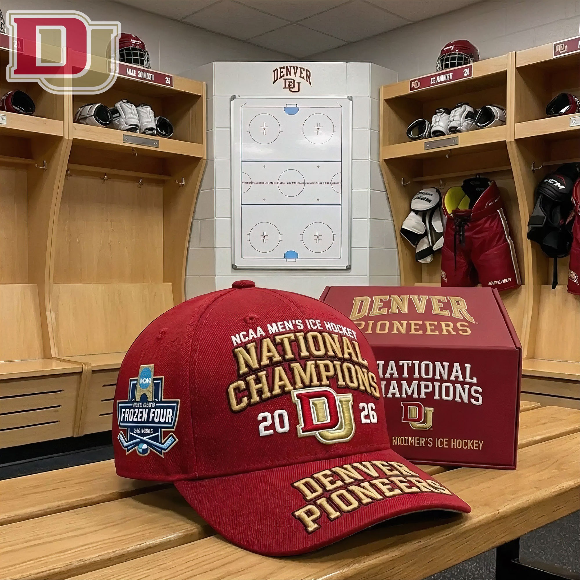 Denver Pioneers Men's Ice Hockey Dad Hat National Champions NCAA 2026 Cap Gift For Him