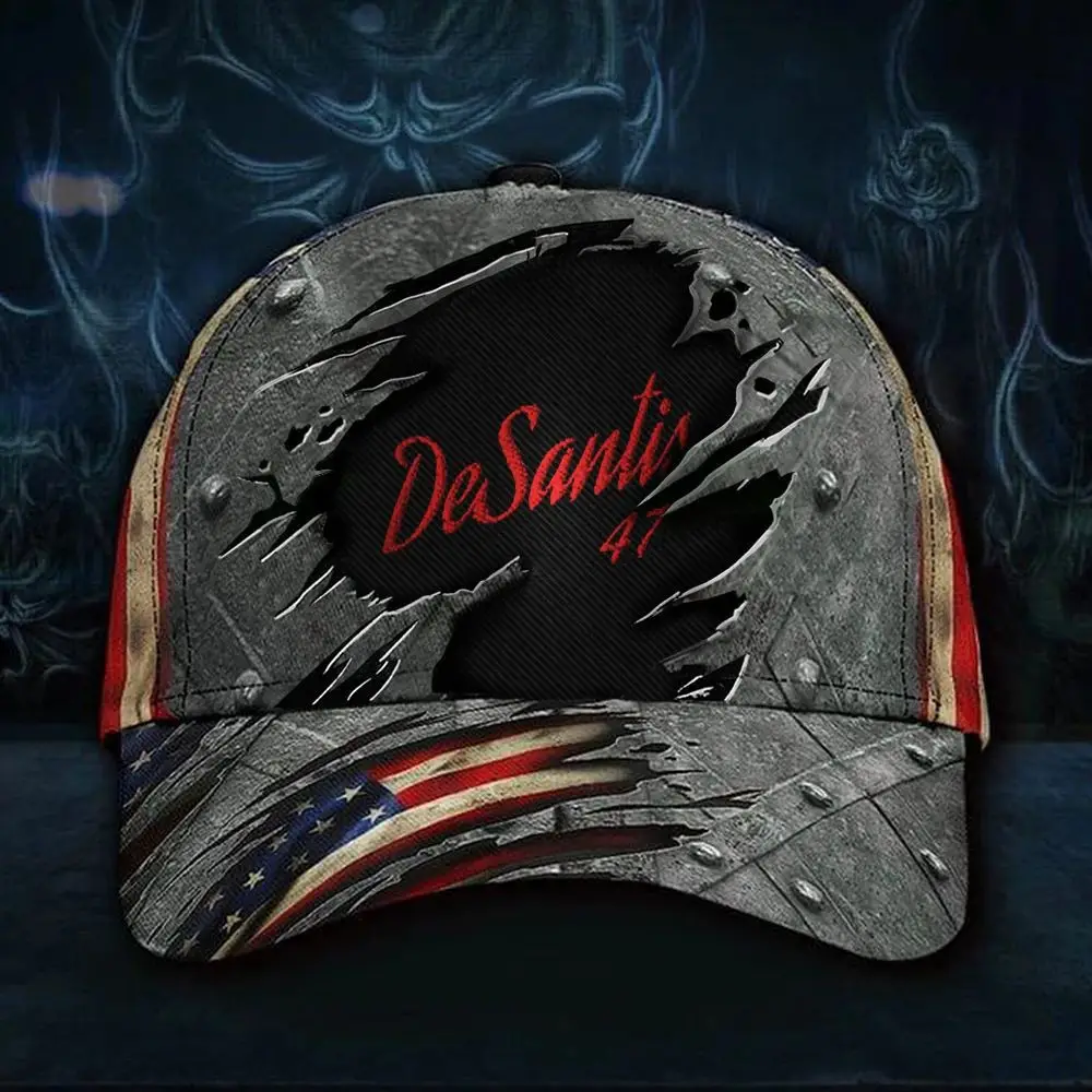 DeSantis 2024 Hat 3D Vintage American Flag Cap Support Ron DeSantis For 47Th President DeSantis 2024 Hat 3D Vintage American Flag Cap Support Ron DeSantis For 47Th President - Image 1