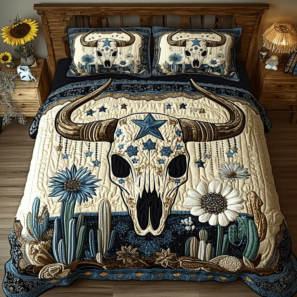 Desert Bliss Quilted Bedding Set Bedroom Decorations Succulent Gift Ideas Desert Bliss Quilted Bedding Set Bedroom Decorations Succulent Gift Ideas - Image 1