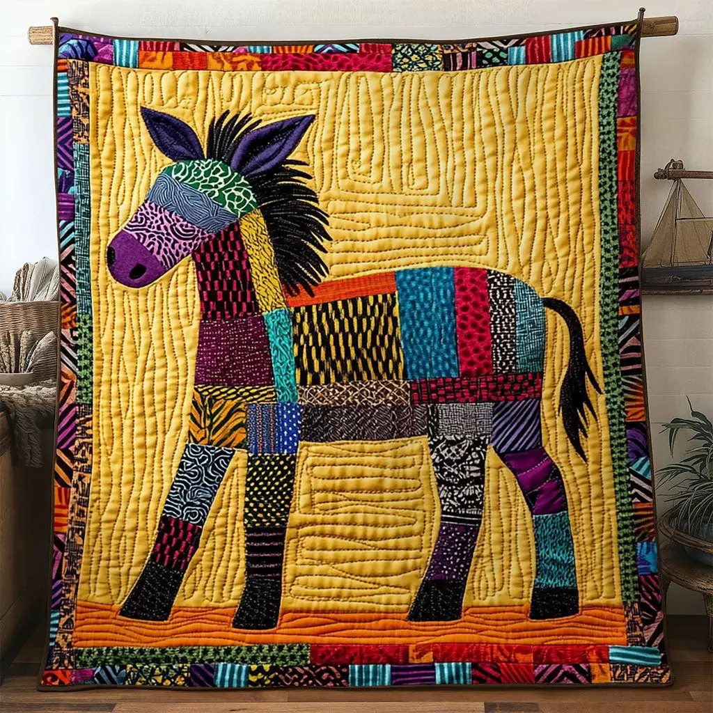 Desert Donkey Quilt Classic Quilt Blanket for Cozy and Warm Nights Desert Donkey Quilt Classic Quilt Blanket for Cozy and Warm Nights - Image 1