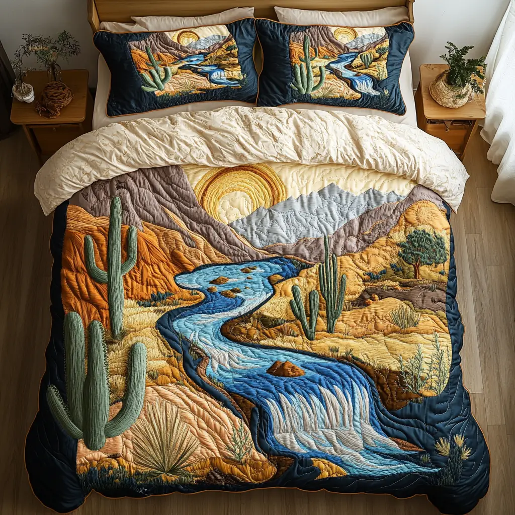 Desert Dream Quilted Bedding Set Bed Decorations Best Cactus Gifts Plant