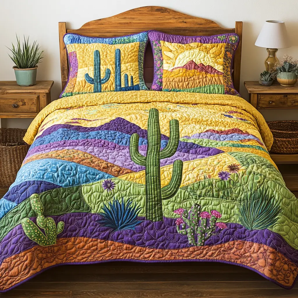 Desert Dreamscape Quilted Bedding Set Perfect Bedding Gift Set for Family and Friends