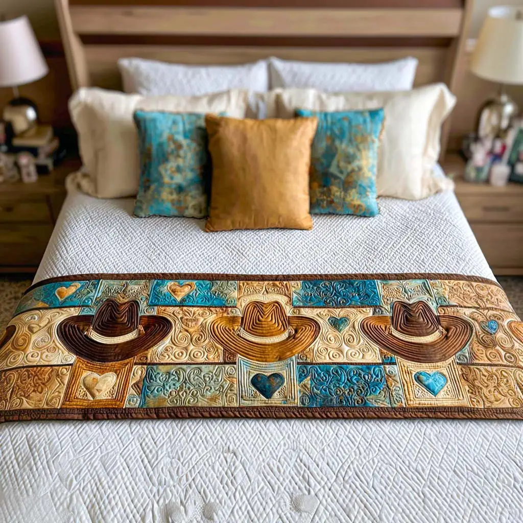 Desert Stars Quilted Bed Runner Desert Stars Western-Themed Gift