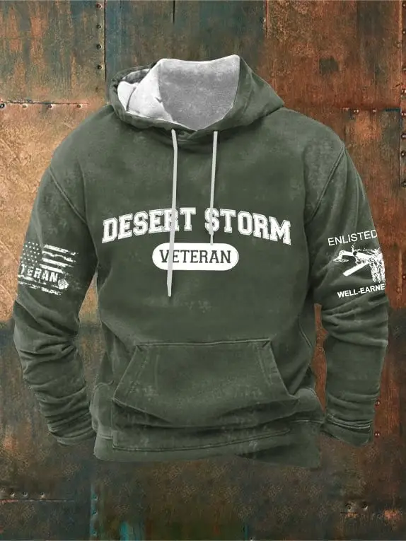 Desert Storm Veteran Hoodie Patriotic Clothing Unique Gifts For Veteran Dad Desert Storm Veteran Hoodie Patriotic Clothing Unique Gifts For Veteran Dad - Image 1