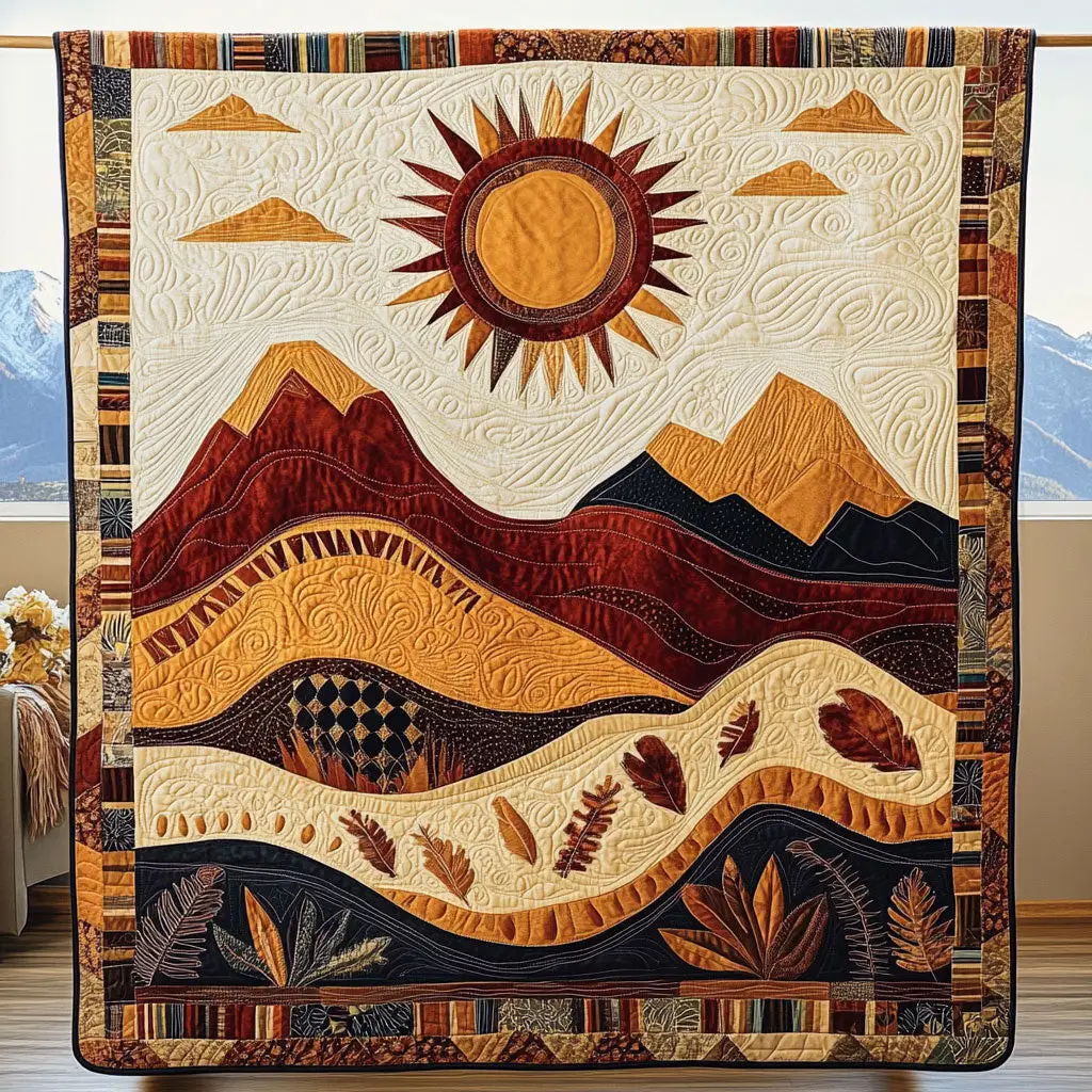Dessert Horizon Quilt Blanket Amber Throw Blanket Ideal Holiday Nature Lover Gifts Dessert Horizon Quilt Blanket Amber Throw Blanket Ideal Holiday Nature Lover Gifts - Image 1