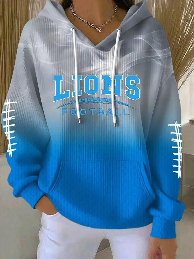 Detroit Lions Football Hoodie Women's Game Day Best Detroit Lions Fan Gifts For Her
