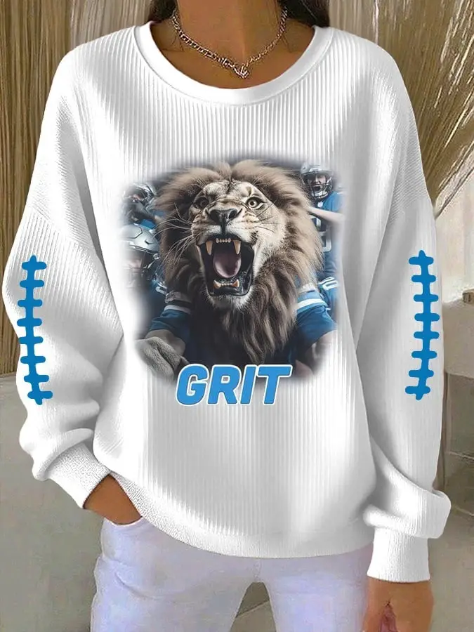 Detroit Lions Grit Sweatshirt Women's Detroit Lions Merch Football Game Day Apparel Gifts