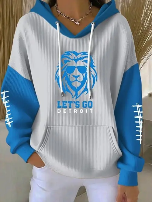 Detroit Lions Hoodie Let's Go Detroit Shirt Lions Game Day Clothing Supporters Gift