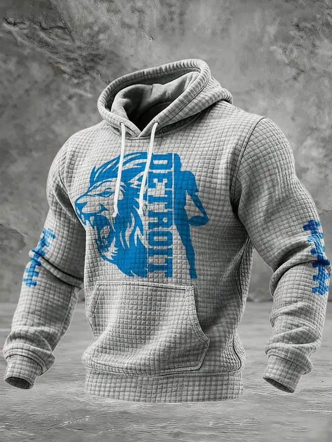 Detroit Lions Hoodie Men's Football Game Day Merch Best Gifts For Lions Fans For Him
