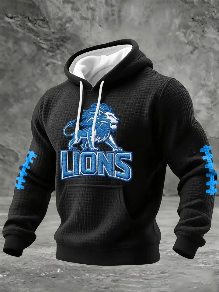 Detroit Lions Hoodie Men's Game Day Clothes Detroit Lions Merch Gifts For Football Lovers