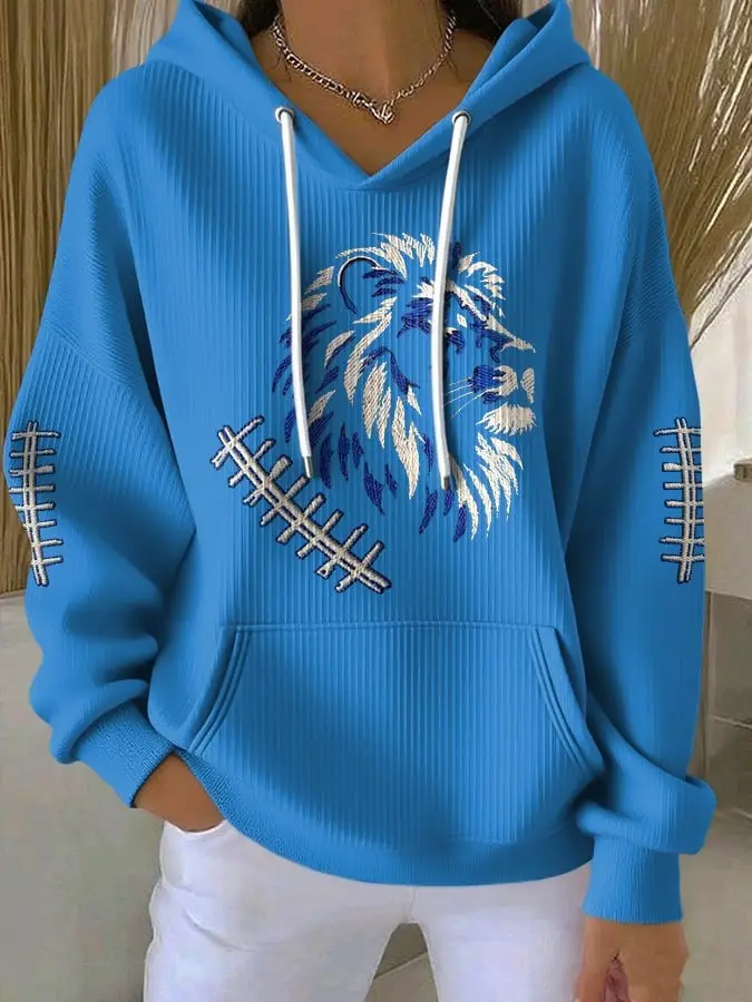 Detroit Lions Long Hoodie Game Day Clothing Football Lions Merch Best Gifts For Women