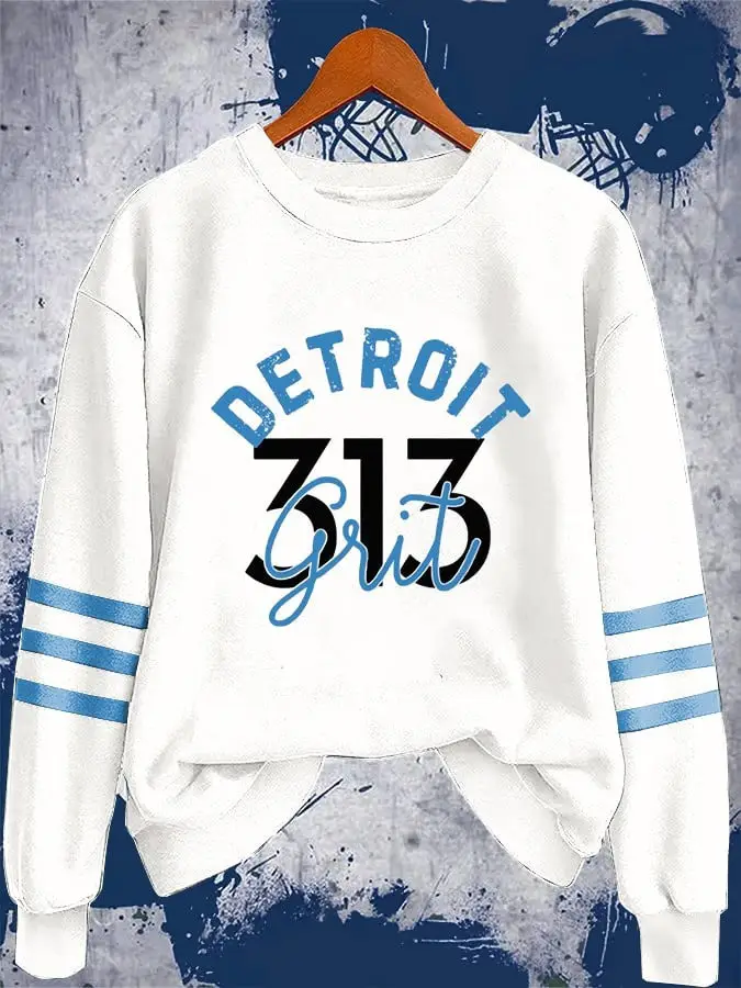 Detroit Lions Sweatshirt Detroit 313 Grit Shirt Lions Sportswear Football Fans Gift