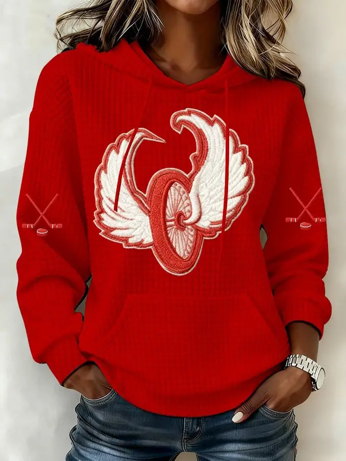 Detroit Red Wings Hoodie Game Day Women’s Apparel Red Wings Merch Good Gifts For Hockey Fans