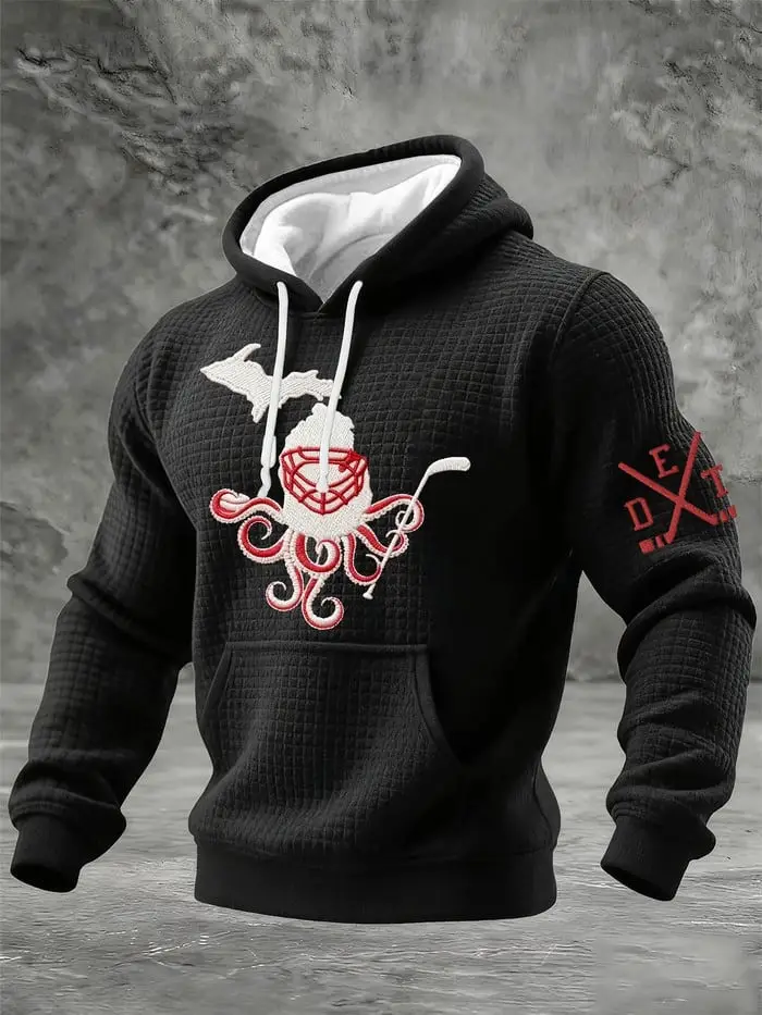 Detroit Red Wings Hoodie Ice Hockey Game Day Apparel Red Wings Fan Gear Gifts For Boyfriend