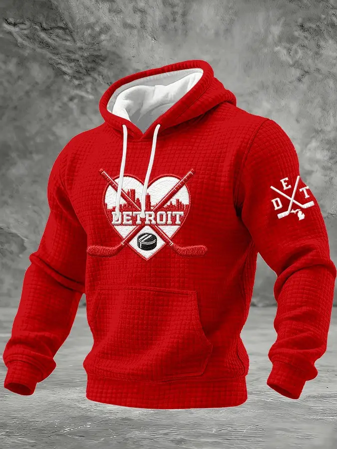 Detroit Red Wings Hoodie Men's Game Day Clothes Red Wings Merch Hockey Lovers Gifts