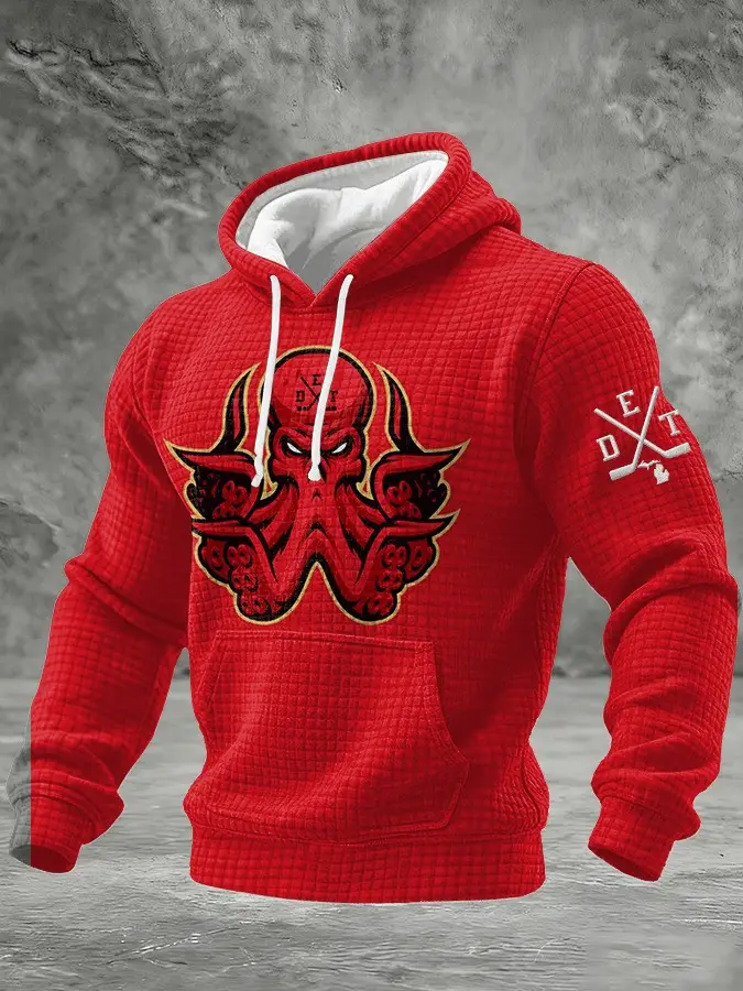Detroit Red Wings Hoodie Men's Game Day Clothes Red Wings Merch Ice Hockey Fan Gifts