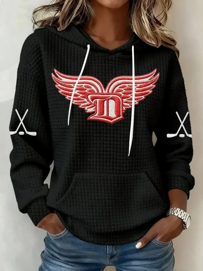 Detroit Red Wings Hoodie Women’s Game Day Apparel Red Wings Hockey Merch Best Gifts For Fans