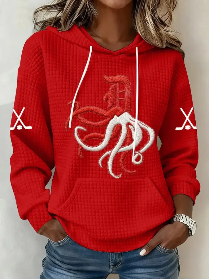 Detroit Red Wings Hoodie Women’s Game Day Outfits Red Wings Hockey Merch Gifts For Fans