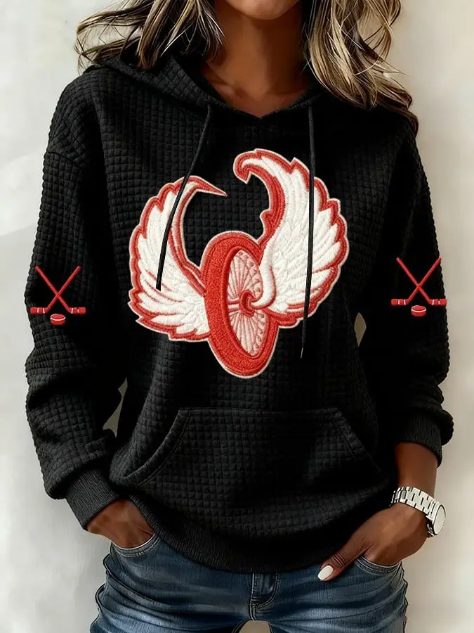 Detroit Red Wings Hoodie Women’s Game Day Red Wings Merch Good Gifts For Hockey Fans