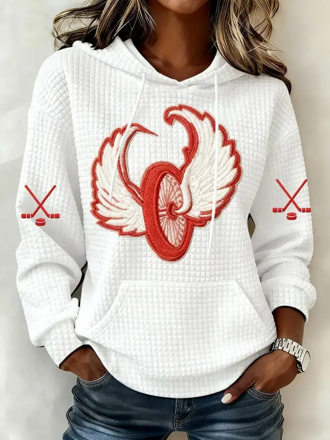 Detroit Red Wings Hoodie Women Game Day Outfits Detroit Red Wings Merch Hockey Lovers Gifts