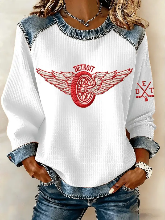 Detroit Red Wings Sweatshirt Game Day Women’s Apparel Red Wings Merch Ice Hockey Fan Gifts Detroit Red Wings Sweatshirt Game Day Women’s Apparel Red Wings Merch Ice Hockey Fan Gifts - Image 1