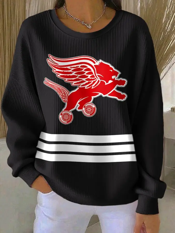 Detroit Red Wings Sweatshirt Women’s Game Day Apparel Red Wings Merch Gifts For Hockey Fans