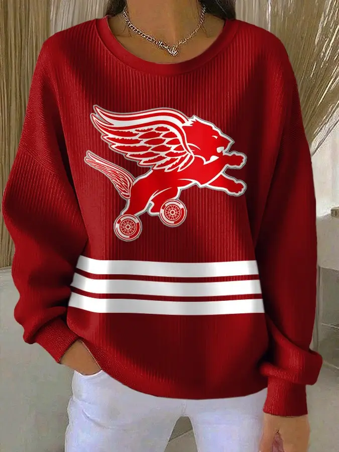 Detroit Red Wings Sweatshirt Women’s Gameday Outfits Detroit Ice Hockey Fan Gear Gifts