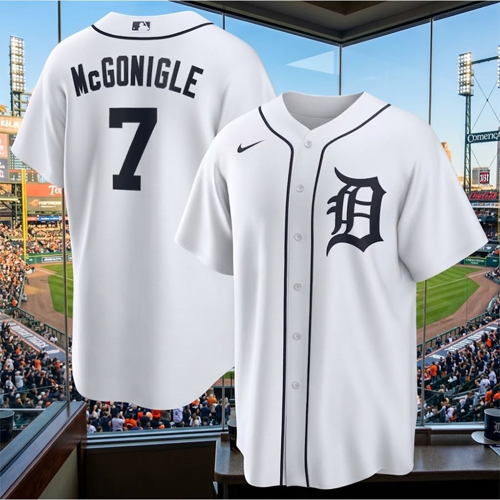 Detroit Tigers Kevin McGonigle #7 Jersey 2026 Detroit Tigers Merch Cool Baseball Gifts