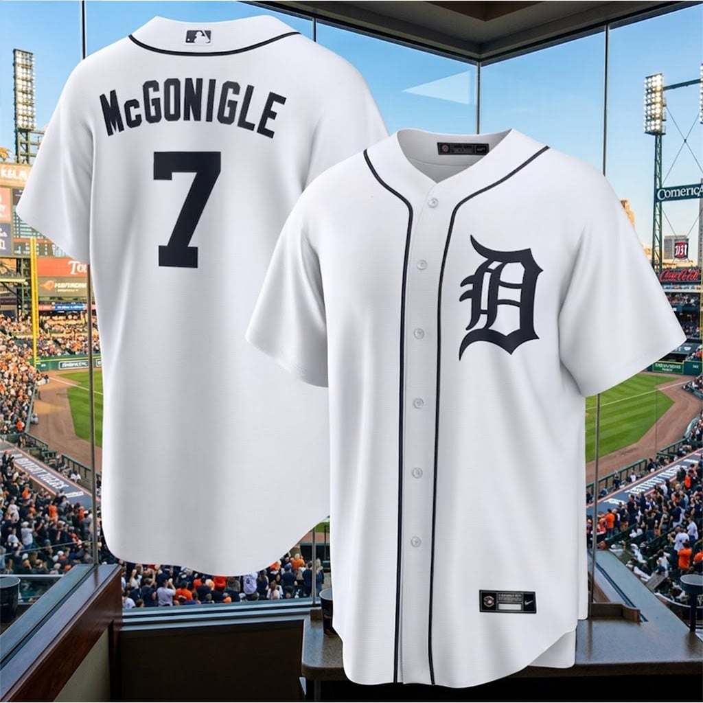 Detroit Tigers Kevin McGonigle 7 Jersey 2026 Detroit Tigers Merch Gifts For Baseball Lovers