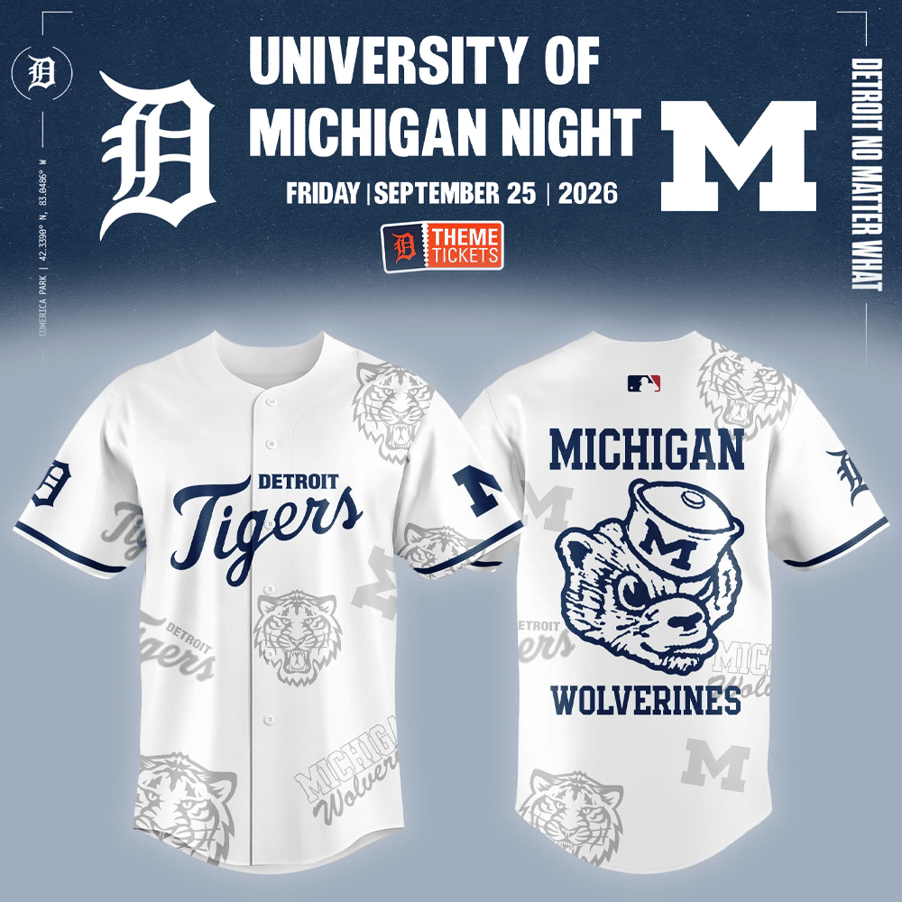Detroit Tigers x Michigan Wolverines University Of Michigan Night Jersey Gifts For Fans
