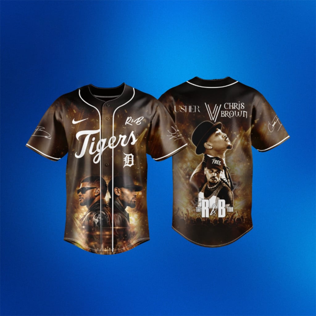 Detroit Tigers X Usher And Chris Brown R&B Tour 2026 Baseball Jersey Fan Merch Gifts Ideas
