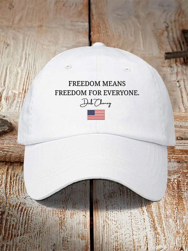 Dick Cheney Freedom For Everyone Hat USA Flag Memorable Merch Politician Gifts
