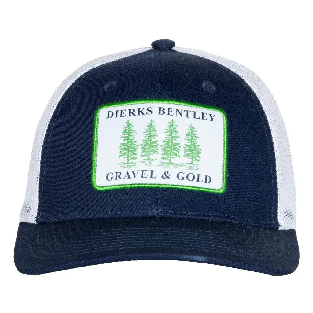 Dierks Bentley Merch Tour 2025 Gravel And Gold Embroidered Trucker Hat Gifts For Him -WearandDecor