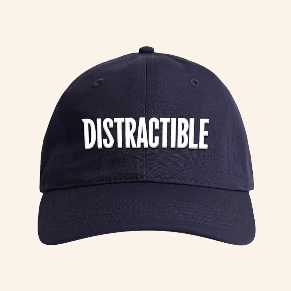 Distractible Merch Navy Embroidered Hat Christmas Gifts For Dad -WearandDecor Distractible Merch Navy Embroidered Hat Christmas Gifts For Dad -WearandDecor - Image 1