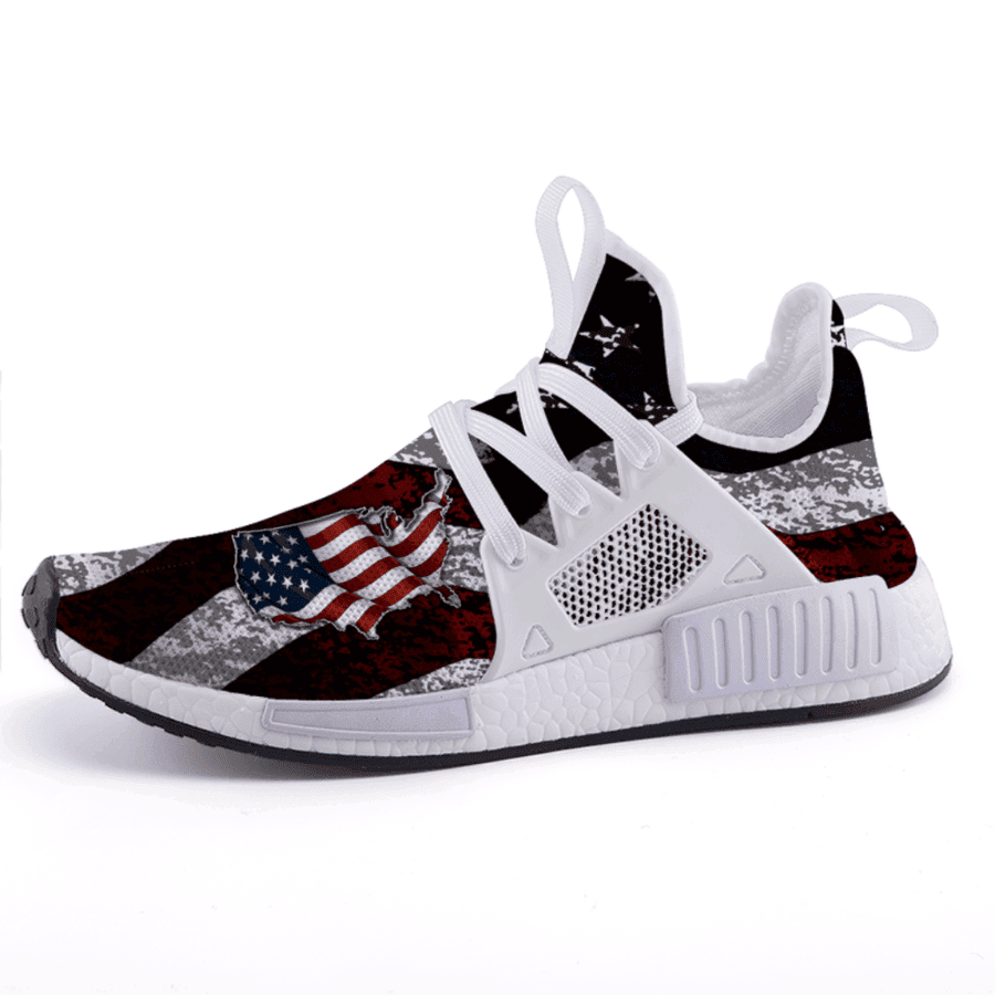 Distressed USA American Flag Shoes America Patriots Sneakers Patriotic Merchandise Distressed USA American Flag Shoes America Patriots Sneakers Patriotic Merchandise - Image 1