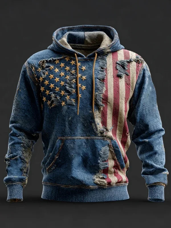 Distressed USA Flag Hoodie America Celebrates 250Th Anniversary Pullover Gift For Men