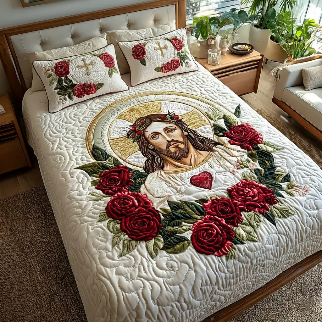 Divine Path Quilted Bedding Set Meaningful Home Gift for Special Occasions