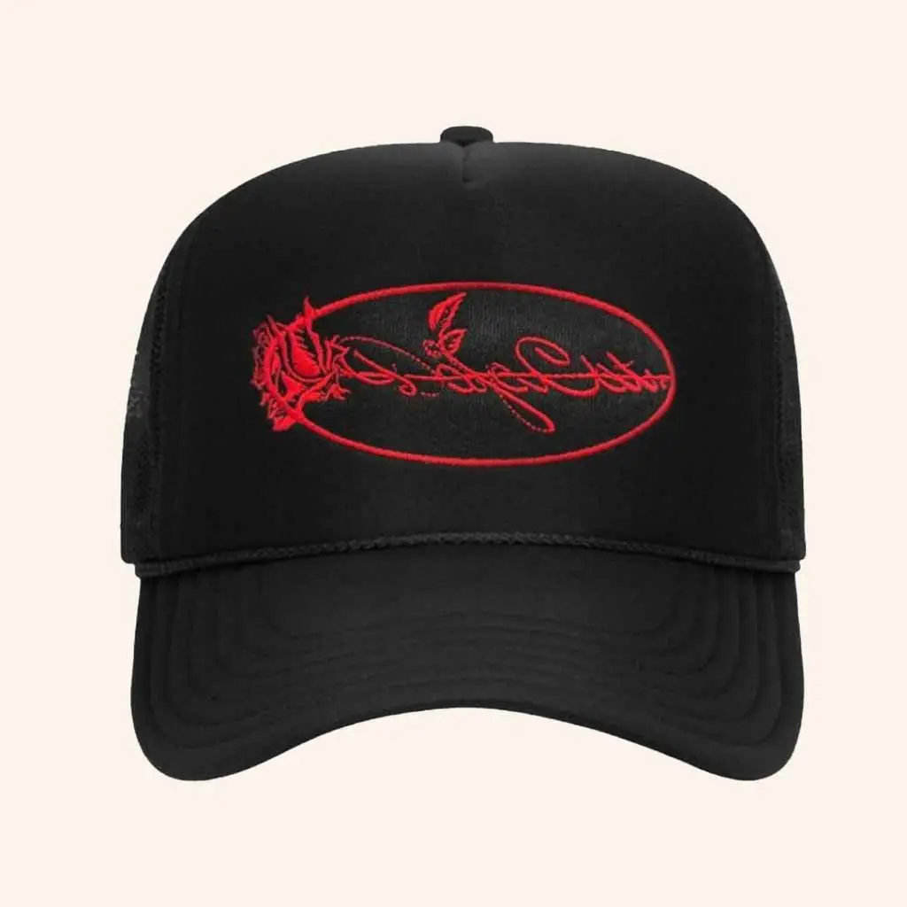 Doja Cat Merch Rose Trucker Hat Embroidered Christmas Present For Husband -WearandDecor
