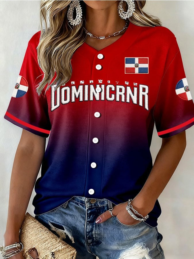 Dominican Baseball Jersey Shirt Republic Baseball Birthday Clothes Gift For Women's