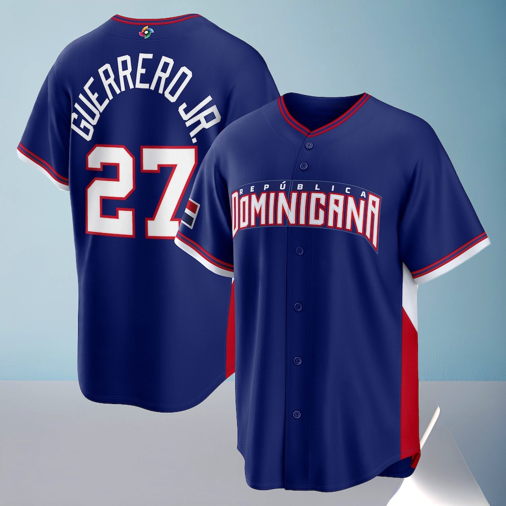 Dominican RepublicJersey Vladimir Guerrero Jr. 2026 World Baseball Classic Road Stadium Clothes