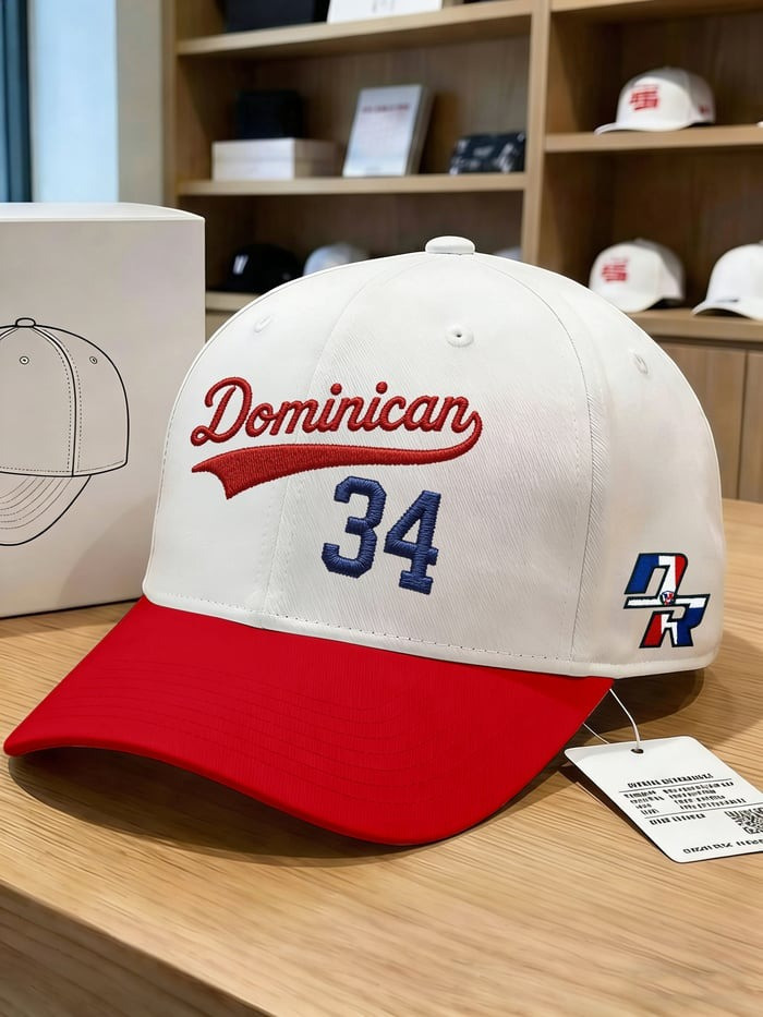 Dominicana Baseball #34 Print Baseball Cap WBC 2026 Merch DR Baseball Pride Outfit Dominicana Baseball #34 Print Baseball Cap WBC 2026 Merch DR Baseball Pride Outfit - Image 1